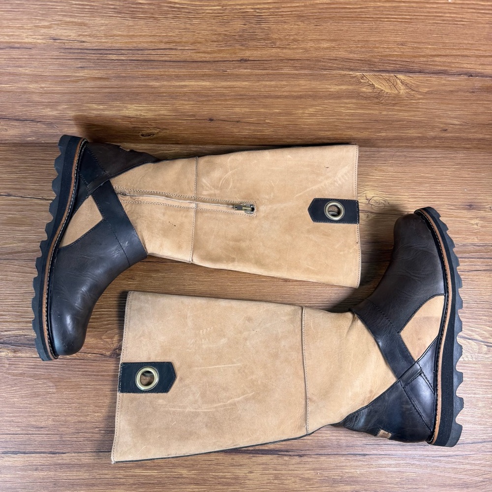 SOREL Wicked Workboot Tall Suede & Leather Riding Boots Women’s Size 9 Shoes - Picture 2 of 9